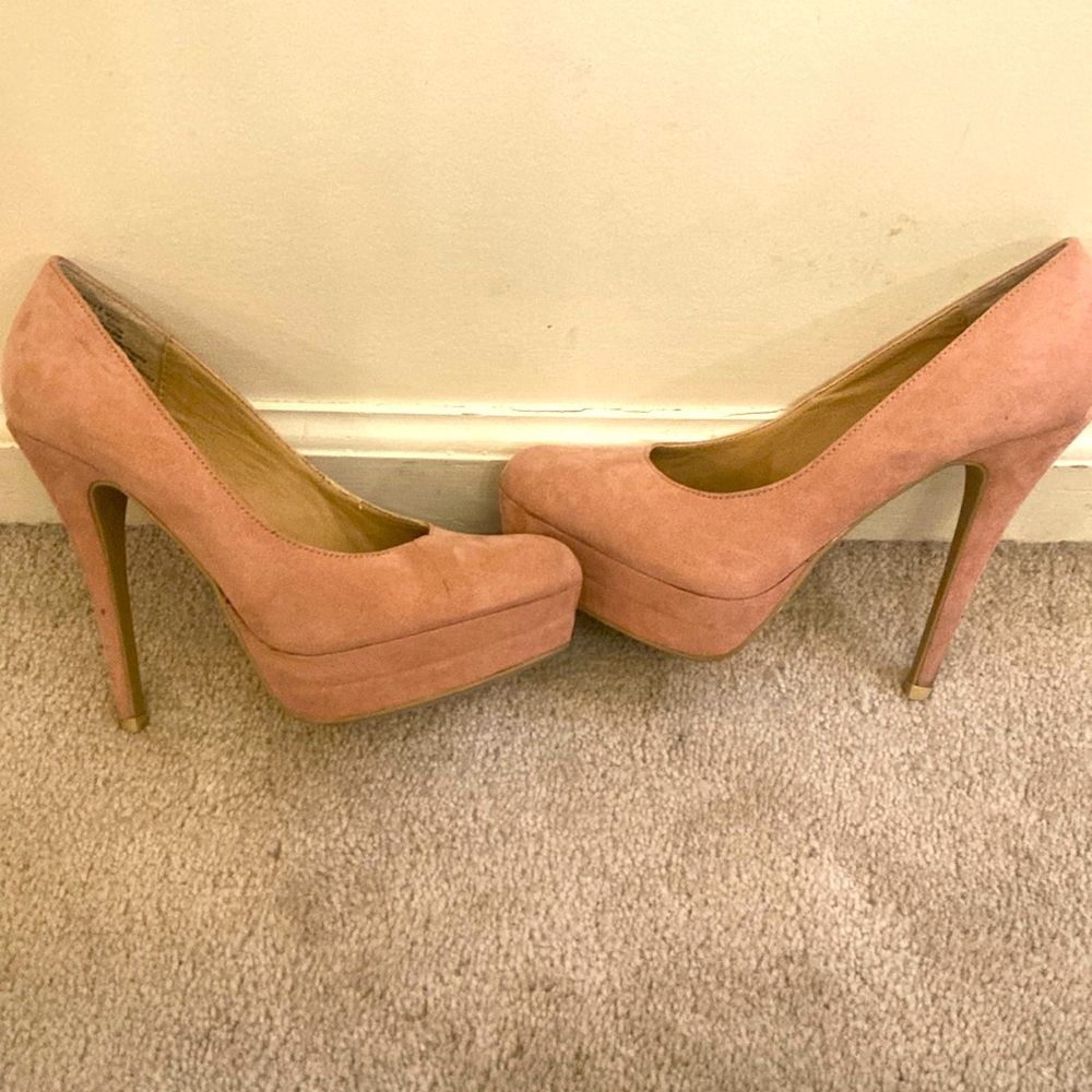Pink Suede Stiletto Heels